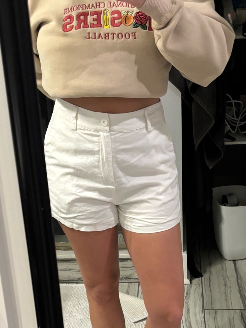 Crisp White Linen Shorts